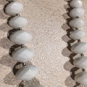 Izaro Single strand white textured beads necklace